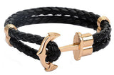 Men's Womens Alloy Nautical Anchor Multi-Strands Braided Wrap Cuff Bracelet