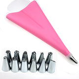 14 Pcs/Set Silicone Icing Piping Cream Pastry Bag +12PCS Stainless Steel Nozzle Pastry Tips Converter DIY Cake Decorating Tools
