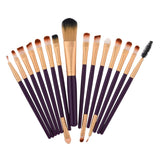 15pcs beauty wooden handle Makeup Brush Set tools Make-up Toiletry Kit Wool Make Up Brush Set