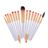 15pcs beauty wooden handle Makeup Brush Set tools Make-up Toiletry Kit Wool Make Up Brush Set