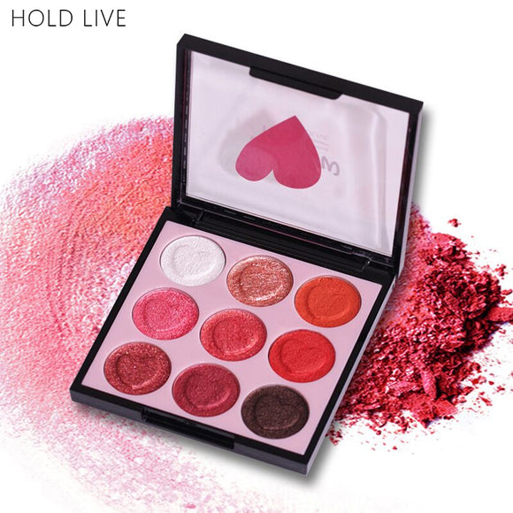 HOLD LIVE Matte Eyeshadow Palette Makeup Mermaid Peach Color Eye Shadow Make-up 9 Colors Nude Glitter Shimmer Pigment Eyeshadows