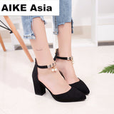 2018 Summer Women Shoes Pointed Toe Pumps  Dress Shoes High Heels Boat Shoes Wedding Shoes tenis feminino  Side with