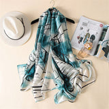 2018 luxury brand Women Silk scarf Beach Shawl and Echarpe Luxurious Wrap Designer scarves Plus Size female beach stole bandana