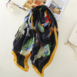 2018 luxury brand Women Silk scarf Beach Shawl and Echarpe Luxurious Wrap Designer scarves Plus Size female beach stole bandana