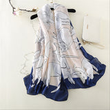 2018 luxury brand Women Silk scarf Beach Shawl and Echarpe Luxurious Wrap Designer scarves Plus Size female beach stole bandana