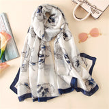 2018 luxury brand Women Silk scarf Beach Shawl and Echarpe Luxurious Wrap Designer scarves Plus Size female beach stole bandana