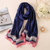 2018 luxury brand Women Silk scarf Beach Shawl and Echarpe Luxurious Wrap Designer scarves Plus Size female beach stole bandana