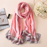 2018 luxury brand Women Silk scarf Beach Shawl and Echarpe Luxurious Wrap Designer scarves Plus Size female beach stole bandana