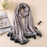 2018 luxury brand Women Silk scarf Beach Shawl and Echarpe Luxurious Wrap Designer scarves Plus Size female beach stole bandana