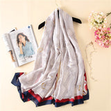 2018 luxury brand Women Silk scarf Beach Shawl and Echarpe Luxurious Wrap Designer scarves Plus Size female beach stole bandana