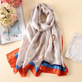 2018 luxury brand Women Silk scarf Beach Shawl and Echarpe Luxurious Wrap Designer scarves Plus Size female beach stole bandana