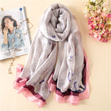 2018 luxury brand Women Silk scarf Beach Shawl and Echarpe Luxurious Wrap Designer scarves Plus Size female beach stole bandana