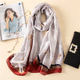 2018 luxury brand Women Silk scarf Beach Shawl and Echarpe Luxurious Wrap Designer scarves Plus Size female beach stole bandana