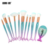 15/16 PCS Mermaid Makeup Brushes Set Foundation Blending Powder Eye shadow Contour Concealer Blush Cosmetic Beauty Make-Up Tool