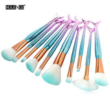 15/16 PCS Mermaid Makeup Brushes Set Foundation Blending Powder Eye shadow Contour Concealer Blush Cosmetic Beauty Make-Up Tool