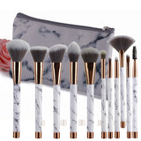 15Pcs Professional Marble Makeup Brushes Soft Makeup Brush Foundation Powder Brush Beauty Marble Make-up Tool with Cylinder 10