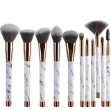15Pcs Professional Marble Makeup Brushes Soft Makeup Brush Foundation Powder Brush Beauty Marble Make-up Tool with Cylinder 10