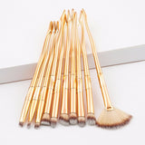 10 Pcs Make-up Brushes Set Beauty legs Gold Mermaid Brush Eye Shadow Foundation Makeup Brushes Fishtail  Brush Comestic Tool Kit