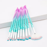 10 Pcs Make-up Brushes Set Beauty legs Gold Mermaid Brush Eye Shadow Foundation Makeup Brushes Fishtail  Brush Comestic Tool Kit